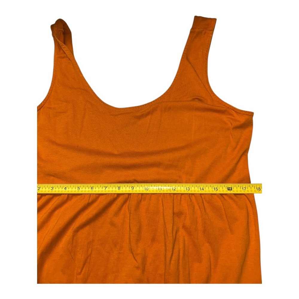 J.Crew Women's Bronze Orange Sleeveless Cotton Tiered Maxi Dress Size L Cotton - Picture 7 of 12